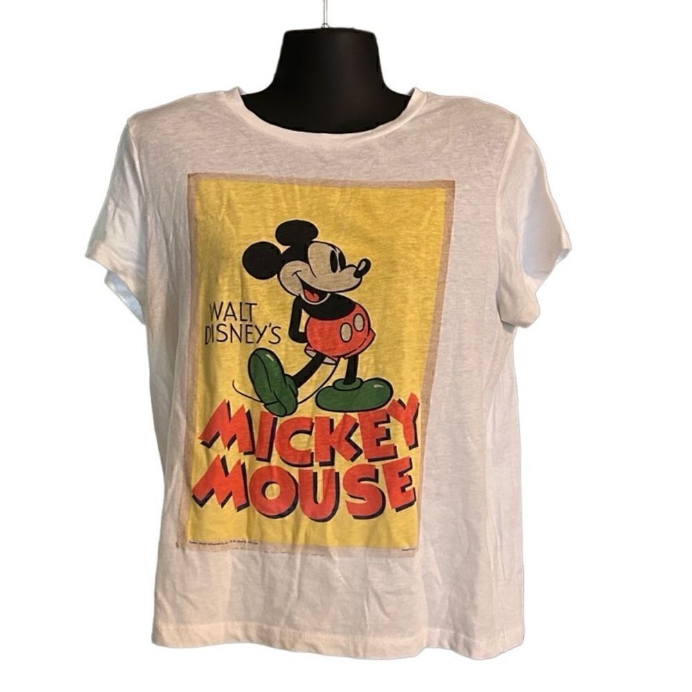 DISNEY Mickey Mouse white shirt tee top short sleeve women’s large